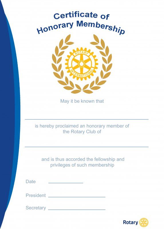 Certificate of Honorary Membership | RCB 82